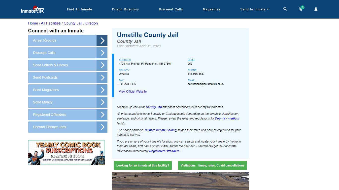 Umatilla County Jail - Inmate Locator - Pendleton, OR
